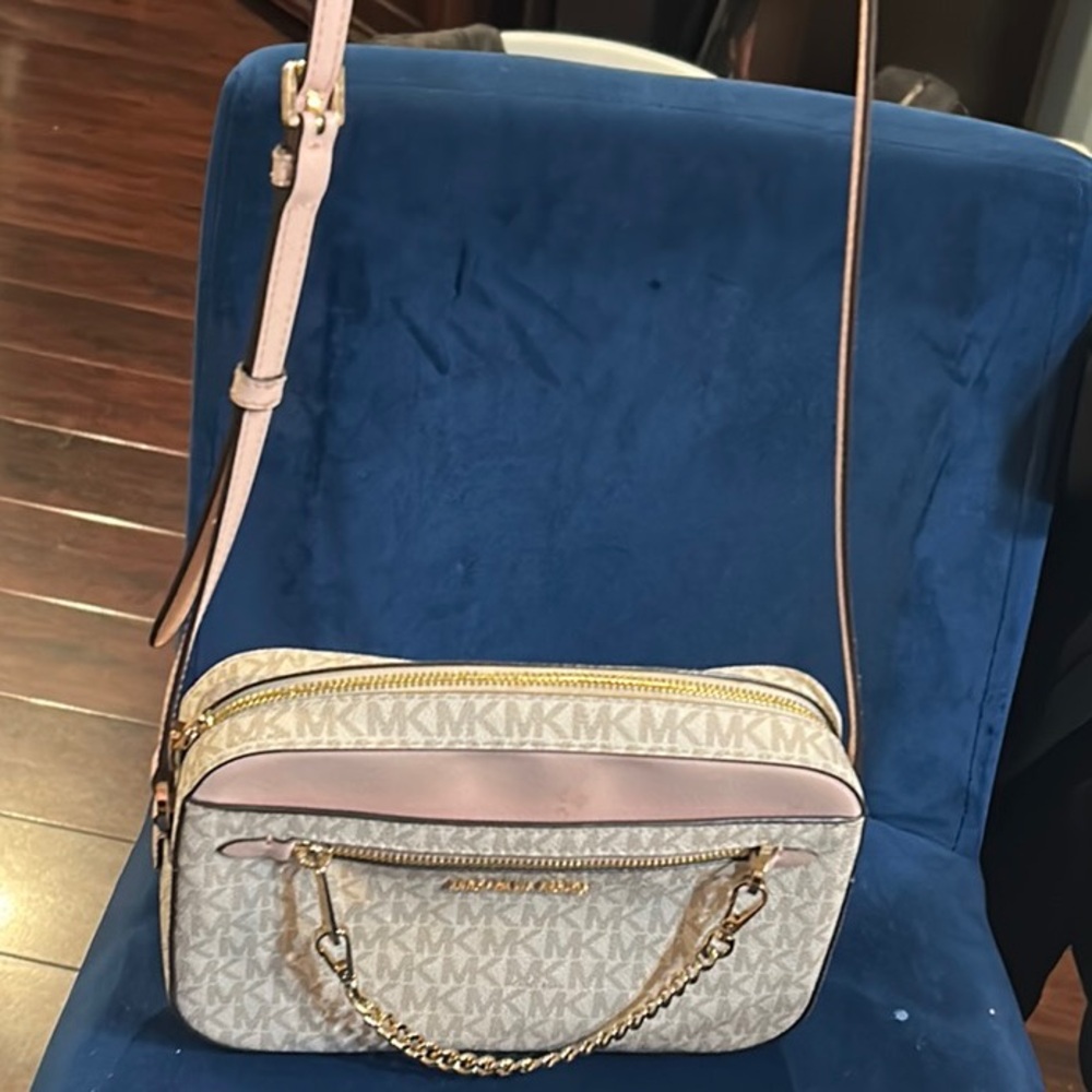Michael Kors Pink and Cream Crossbody Bag